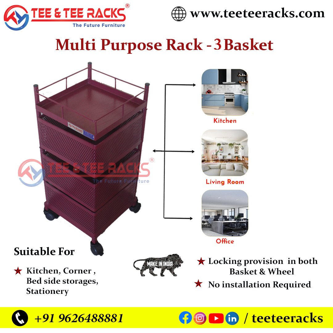 Multipurpose Kitchen Trolley with Rotating Basket: Use It for