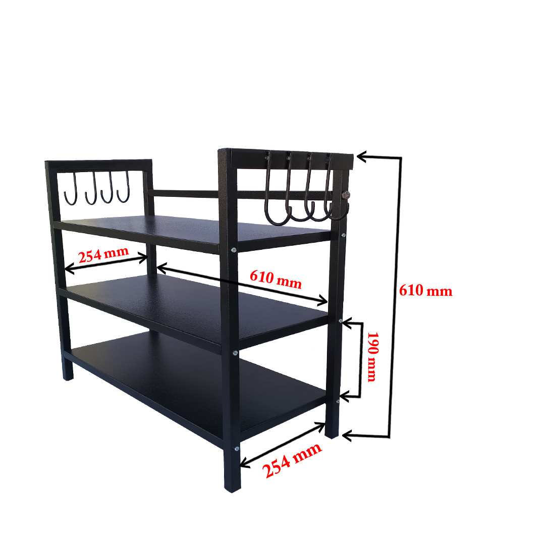 3 TIER Kitchen shelf Masala Jars Organizer Spice Rack Dish Rack Utensil Rack Pot Rack Pan Rack